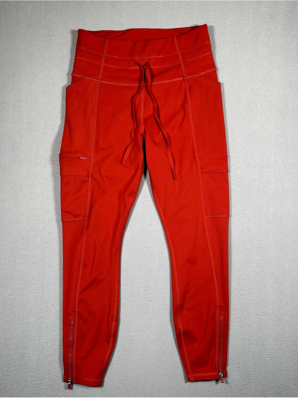Athleta Rainer Unbrushed Cargo 7/8 Tight Leggings Women's Small Cranberry Red